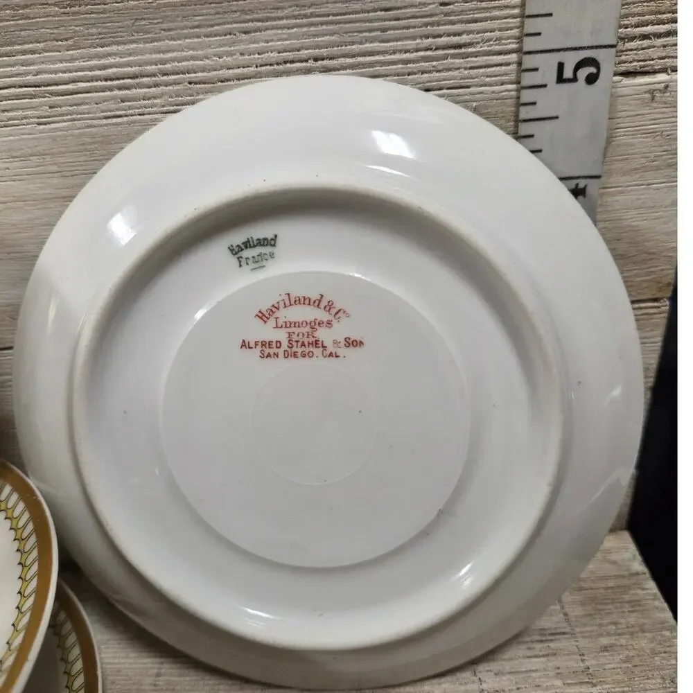 Antique Haviland Limoges Schleiger 278 Finger Bowls Underplates Set of 3/6 pcs